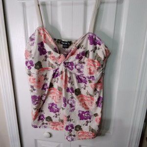 Twist Tees plus size floral tank top